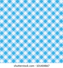 Blue and white gingham cloth background with fabric texture, plus seamless pattern included in swatch palette ( for high res JPEG or TIFF see image 101404864 )
