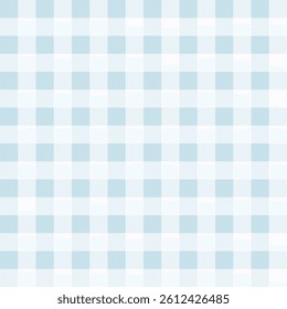 Blue and white gingham fabric seamless pattern. Vector background for design decoration.	