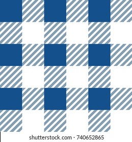 Blue and White Gingham Tablecloth Seamless Pattern