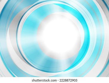 Color de fondo geométrico abstracto de círculos brillantes azules y blancos. Diseño de vectores
