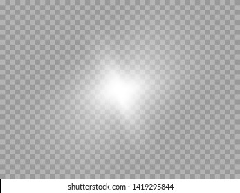 Blue or white glowing light burst explosion transparent. Vector illustration for cool effect decoration with ray sparkles. Bright star. Transparent shine gradient glitter, bright flare. Glare texture.