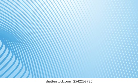 Fundo abstrato gradiente branco azul com linhas de listras de curva para fundo