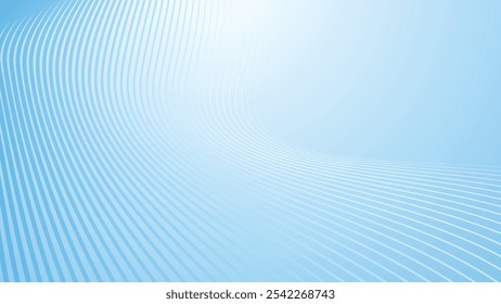 Fundo abstrato gradiente branco azul com linhas de listras de curva para fundo