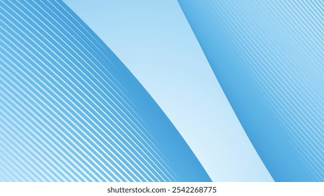 Blue white gradient abstract background with curve stripes line for backdrop
