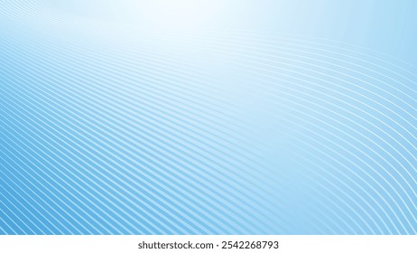 Blue white gradient abstract background with curve stripes line for backdrop