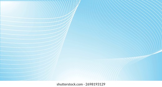 Abstrakter Hintergrund mit blauem und weißem Farbverlauf und modernen und futuristischen digitalen Wellenlinien-Elementen. Einfaches gewölbtes Liniendesign für Cover, Banner, Präsentationen und Zertifikate. EPS 3