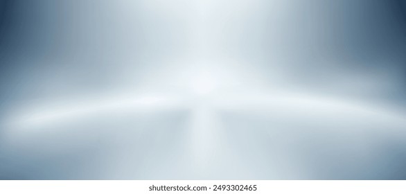 Blue white gradient abstract pattern studio background Light gives luxurious shine. Walls and floor of room sparkling, flat metal, with deep curves and dimensions. cool tone, feeling of water.