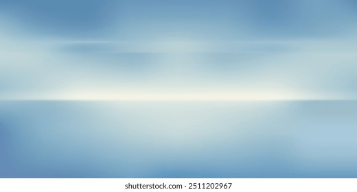 Blue white gradient abstract pattern studio background, Light luxurious shine. Walls and floor room sparkling, flat metal, with deep curves and dimensions. cool tone, feeling of water.