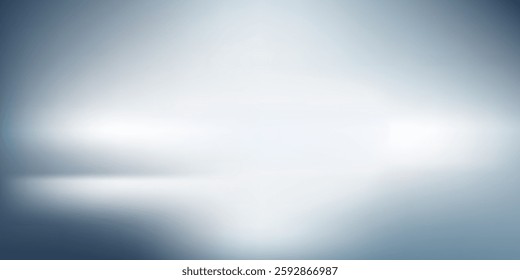 Blue white gradient abstract pattern studio background Light gives shine. Walls and floor of room sparkling, flat metal, with deep curves and dimensions. cool tone, feeling of water.