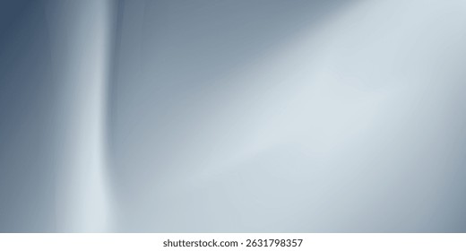 Blue white gradient abstract pattern studio background Light gives luxurious shine. Walls and floor of room sparkling, flat metal, with deep curves and dimensions.  vector eps10