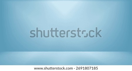 Blue white gradient empty studio room backdrop wallpaper abstract background blurred. use for showcase or product your. copy space for text