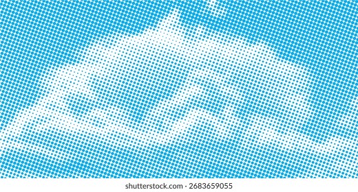 Gradiente azul y blanco con fondo abstracto de patrón sin fisuras de semitono para el telón de fondo o la presentación. eps10