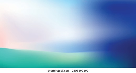 Blue- white gradient studio room, abstract background pattern, walls and floor reflect neon lights, dark tones and feel speed of digital technology connected blue-green background. 