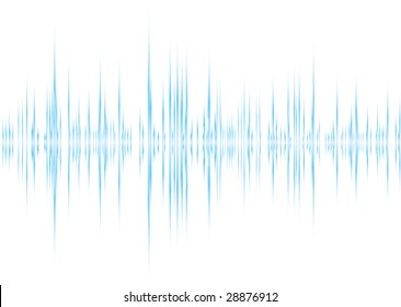 Blue and white graphic equalizer background with peak graph