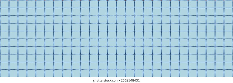 Blue and White Grid Pattern with Dashed Lines