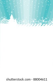 blue and white grunge christmas background with copy space