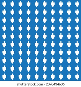 Blue White Hanukkah background, White dreidel seamless pattern on Blue background