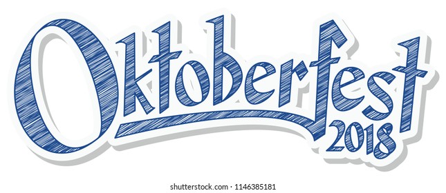 blue and white header with scribble pattern and text Oktoberfest 2018