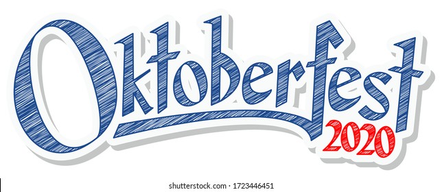 blue and white header with scribble pattern and text Oktoberfest 2020