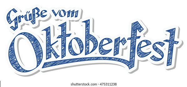 blue and white header with scribble pattern and text greetings from Oktoberfest 2016 (in german)