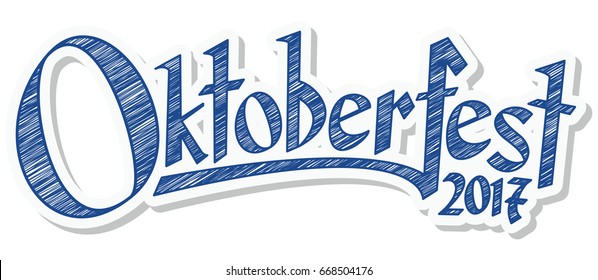 blau-weißer Header mit Skriptmuster und Text Oktoberfest 2017