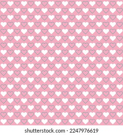 Blue and white heart shape on pink background. Happy Valentine's day. Heart pattern on pink backdrop.
