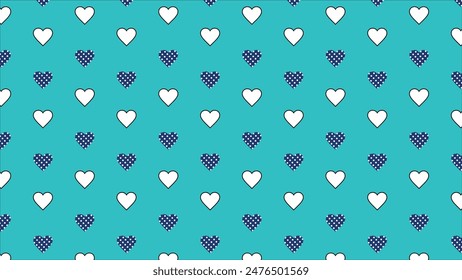 Blue and white hearts pattern on blue background, textile design pattern, textile design pattern background, Night dress textile pattern