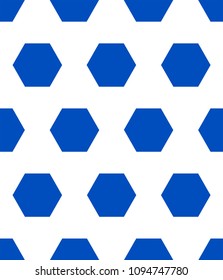 Blue and white hexagon soccer ball  pattern, vector illustration