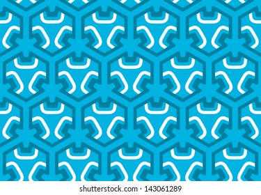 Blue and white hexagonal pattern