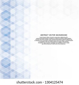 blue white hexagons. presentation template