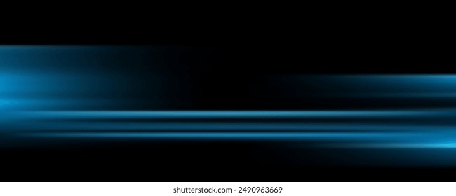 Blue and white high speed lines. Fast lines background. Dynamic motion light trails. Vector Illustration.