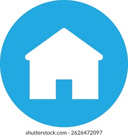 Blue and white home shape icon design.