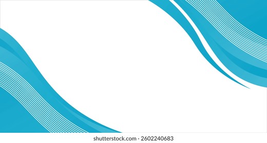 Blue and white ice art wave banner background. vector