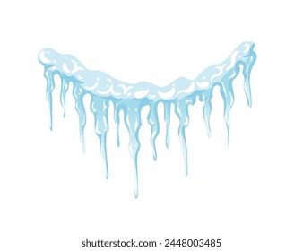 Azul y blanco Icicles punteado Ilustración vectorial de hielo afilado aislado sobre fondo blanco