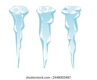 Azul y blanco Icicles punteado Ilustración vectorial de hielo afilado aislado sobre fondo blanco
