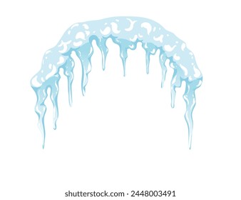 Blue and white Icicles spiked sharp ice vector illustration isolated on white background