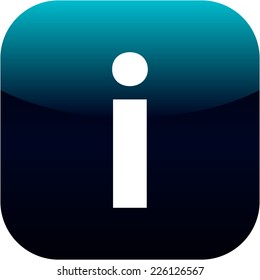 blue and white information button or icon for phone or web app