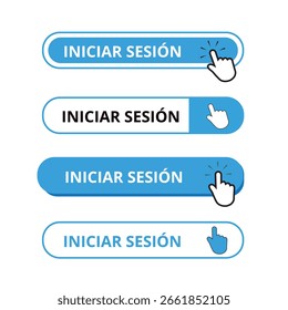 Botón de la barra de inicio de sesión azul y blanco sobre un fondo blanco (trad. Inicio de sesión)