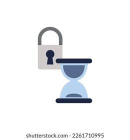 blue and white isolate hourglass flat icon