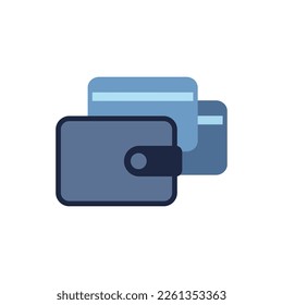 Blau-Weiß-Bildschirmhintergründe und Kreditkarten-Flachsymbol
