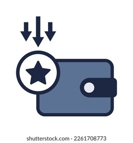 blue and white isolate Wallets and credit cards flat icon finance icon