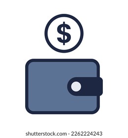 blue and white isolate Wallets and credit cards flat icon finance icon