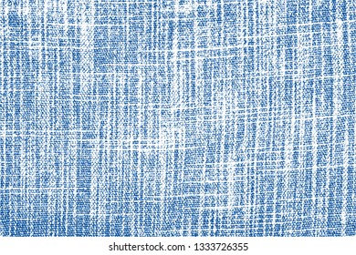 Blue and white jeans fabric texture. Pattern of rough cotton canvas. Vector EPS10 illustration.