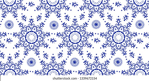 Blue and White Kaleidoscope Background