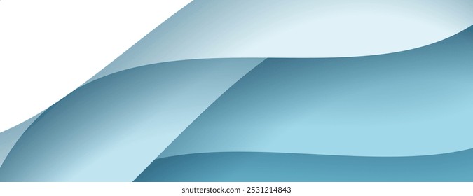 blue and white layered wave paper abstract background