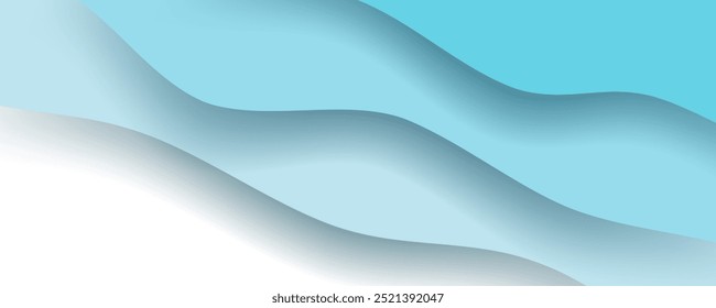 Fondo de Formas onduladas en capas azul y blanco