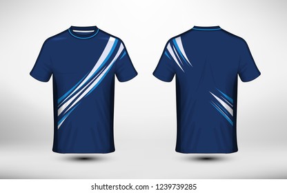 Blue and white layout e-sport t-shirt design template