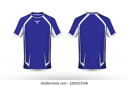 Blue and white layout e-sport t-shirt design template