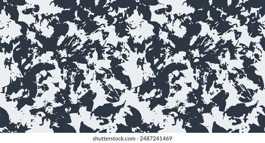 Blue white leave bush paint grunge , Ethnicity botanical fashion colorful drawing beautiful textile ornamental ogee endless ornament seamless trendy endless pattern illustration stripe vector print