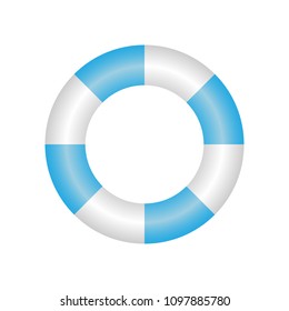 Blue and white life saving wheel vector illustration on a white background